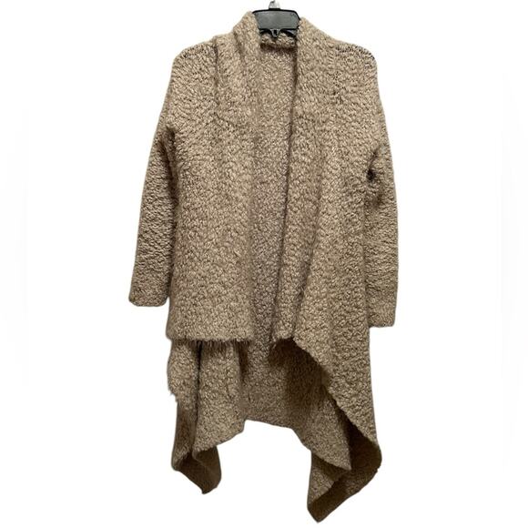 Fashion Q Cardigan Womens Tan Open Front Waterfall Sweater Cozy Winter Outdoor - Picture 2 of 9